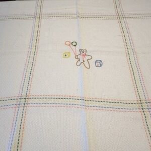 The Three Weavers Handwoven Rainbow Fringed Baby Blanket Orlon Acrylic Vintage